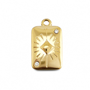 BY31® Roestvrij stalen (RVS) Stainless steel bedels kaart ruit Gold