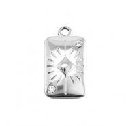 BY31® Roestvrij stalen (RVS) Stainless steel bedels kaart ruit Silver