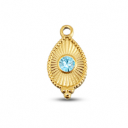 BY31® Roestvrij stalen (RVS) Stainless steel bedels druppel Gold-aqua