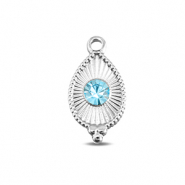 BY31® Roestvrij stalen (RVS) Stainless steel bedels druppel Silver-aqua