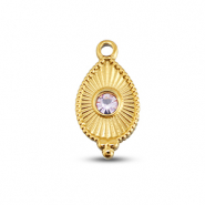 BY31® Roestvrij stalen (RVS) Stainless steel bedels druppel Gold-light lilac