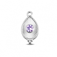 BY31® Roestvrij stalen (RVS) Stainless steel bedels druppel Silver-light lilac