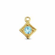BY31® Roestvrij stalen (RVS) Stainless steel bedels ruit Gold-aqua