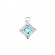 BY31® Roestvrij stalen (RVS) Stainless steel bedels ruit Silver-aqua