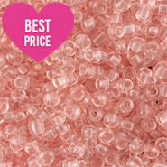 Glaskralen Rocailles 6/0 (4mm) Transparent light peach pink