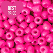 Glaskralen Rocailles 8/0 (3mm) Neon hot pink