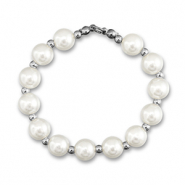 Statement hangers parel ketting White-silver