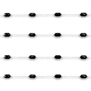 Roestvrij stalen (RVS) Stainless steel onderdelen jasseron ovaal Silver-black