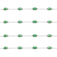 Roestvrij stalen (RVS) Stainless steel onderdelen jasseron ovaal Silver-green