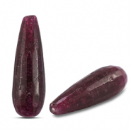 Natuursteen kralen kwarts druppel Berry wine red
