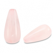 Natuursteen kralen kwarts druppel Light pink
