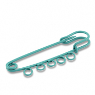 Gekleurde onderdelen sierspeld met 5 ogen Teal green