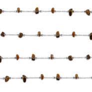 Roestvrij stalen (RVS) Stainless steel onderdelen jasseron tijgeroog irregular Silver-golden brown