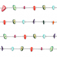Roestvrij stalen (RVS) Stainless steel onderdelen jasseron irregular Silver-multicolour
