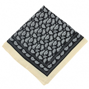 Sjaal met blad Beige-black-white