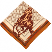 Sjaal met paard Beige brown-copper brown-brown