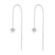 Roestvrij stalen (RVS) Stainless steel oorbellen ster Silver