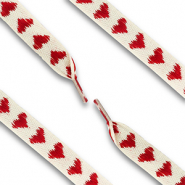 Trendy veters met hart Off white-red