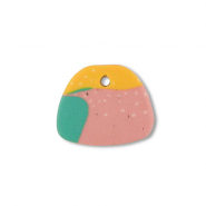 Polymeer hangers trapezium Green-pink-ochre yellow