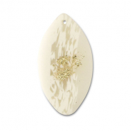 Polymeer hangers blad Off white-beige-gold