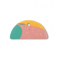 Polymeer hangers half rond Green-pink-ochre yellow