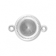 BY31® Roestvrij stalen (RVS) Stainless steel tussenstuk met setting voor SS39 puntsteen Silver