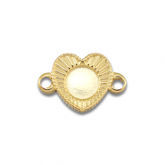 BY31® Roestvrij stalen (RVS) Stainless steel tussenstuk met setting voor SS16 flatback Gold