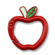 Gekleurde onderdelen sleutelhanger appel Red-green