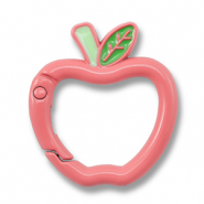 Gekleurde onderdelen sleutelhanger appel Vintage pink-green