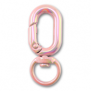 Gekleurde onderdelen sleutelhanger ovaal Pink-AB coating