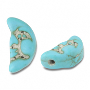 Kralen keramiek maan Turquoise blue