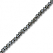 Top Facet kralen 3x2mm disc Chromium oxide dark green-pearl shine coating