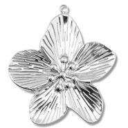 Roestvrij stalen (RVS) Stainless steel hangers bloem Silver