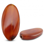 Natuursteen kralen agaat ovaal Transparent copper orange