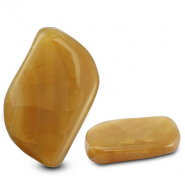 Natuursteen kralen chalcedoon & agaat blad crackle Transparent ochre yellow-ochre brown