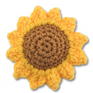 Gehaakte zonnebloem Yellow-brown