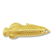 Roestvrij stalen (RVS) Stainless steel bedels vis Gold