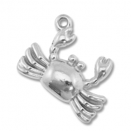 Roestvrij stalen (RVS) Stainless steel bedels krab Silver