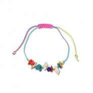 Trendy enkelbandjes mixed beads Multicolour-gold