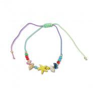 Trendy armbanden mixed beads Multicolour-gold