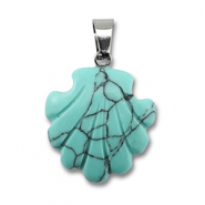 Natuursteen hangers glas schelp Turquoise blue
