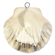 DQ Grieks keramiek hangers sint jacobsschelp Beige-brown