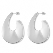 Trendy oorbellen druppel Silver