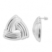 Trendy oorbellen driehoek Silver