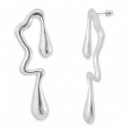 Trendy oorbellen irregular Silver
