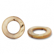Schelp kralen 20mm rond Brown
