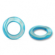 Schelp kralen 20mm rond Blue
