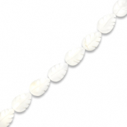 Schelp kralen blad Off white