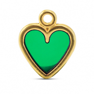 Bedels DQ metaal hart Green-Goud (nikkelvrij)