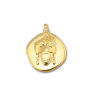 Bedels DQ metaal Frida Kahlo Goud (nikkelvrij)